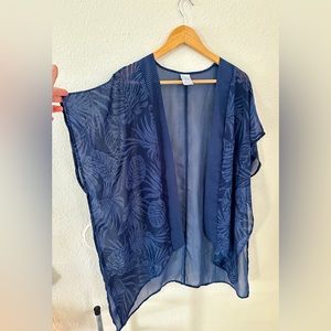 S/M - Women's Striped Kimono Cover Up - Kona Sol Navy